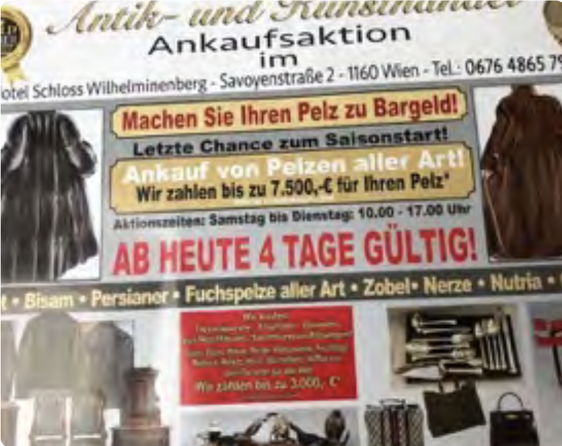 Beispiel Flyer Pelzankauf